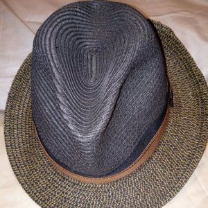 Scala Straw Fedora-Men's York Black